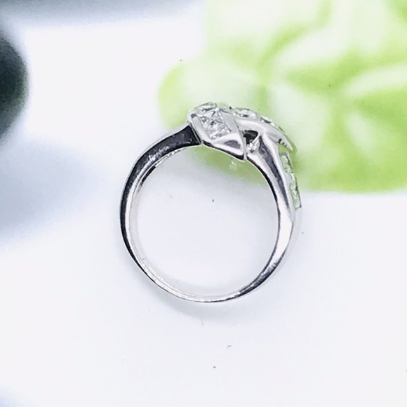 Sterling Silver Princess Cut CZ Ring Size 6 - Picture 4 of 5